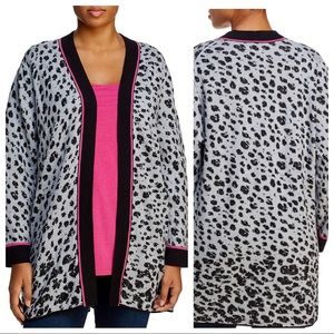 Nic + Zoe Cheetah Jacquard Open Cardigan